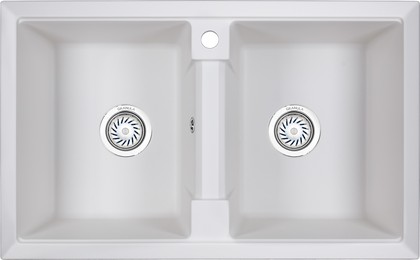 Кухонная мойка Granula 8101, 810x500, накладная, двойная, кварц, , Арктик 8101, АРКТИК