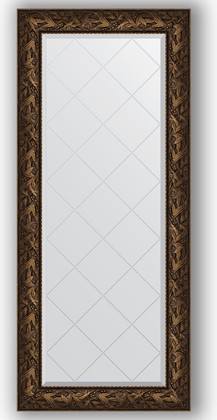 Зеркало Evoform Exclusive-G 690x1580 с гравировкой, в багетной раме 99мм, византия бронза BY 4158