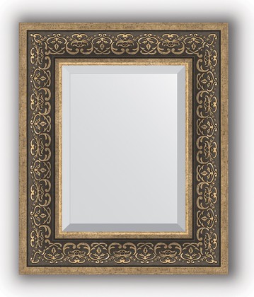 Зеркало Evoform Exclusive 490x590 с фацетом, в багетной раме 101мм, вензель серебряный BY 3371