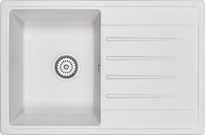Кухонная мойка Granula Standart 7602, 760x500, кварц, Белый 7602, БЕЛЫЙ