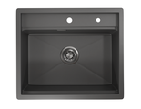 Кухонная мойка Granula Kitchen Space KS-6051, 600x510, накладная, нержавеющая сталь, Графит матовый 6051, ГРАФИТ МАТОВЫЙ
