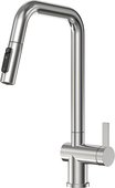 Смеситель кухонный Granula Kitchen Space KS-7273, выдвижной излив 2jet, подключение к фильтру питьевой воды, Сталь сатин 7273, СТАЛЬ САТИН