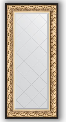Зеркало Evoform Exclusive-G 600x1300 с гравировкой, в багетной раме 106мм, барокко золото BY 4079