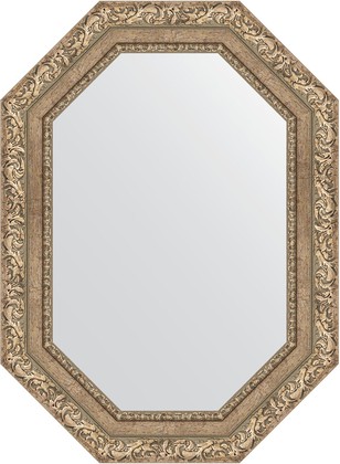 Зеркало Evoform Polygon 550x750 в багетной раме 85мм, виньетка античное серебро BY 7149
