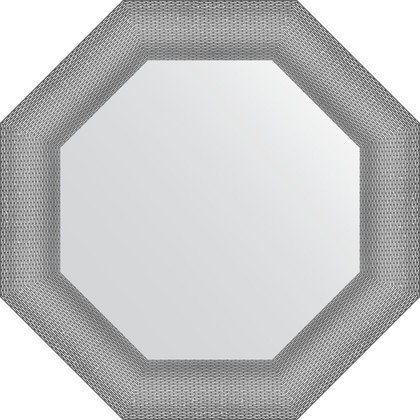 Зеркало Evoform Octagon 610x610 в багетной раме 88мм, серебряная кольчуга BY 7404