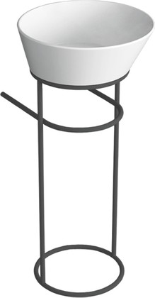 Консоль для раковины Simas Wave, 740x300, напольная, металл, круглая, чёрный матовый WASA01 nero matt