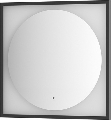 Зеркало Defesto Eclipse с LED-подсветкой 15W, 70x70, ИК-выключатель, тёплый белый свет, чёрная рама DF 2232R