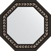 Зеркало Evoform Octagon 590x590 в багетной раме 81мм, черный ардеко BY 7328