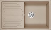 Кухонная мойка Granula 8601, 860x500, накладная, с крылом, кварц, Песок 8601, ПЕСОК