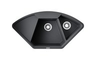 Кухонная мойка Omoikiri Yonaka-98-C-BL угловая с крылом, чаши справа, чёрный 4993716