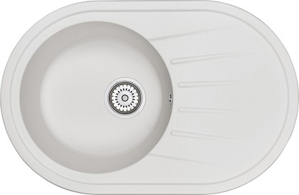 Кухонная мойка Granula Standart 7601, 760x500, овальная, кварц, Белый 7601, БЕЛЫЙ