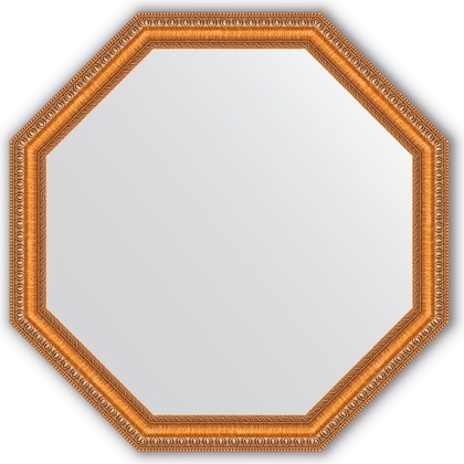 Зеркало Evoform Octagon 716x716 в багетной раме 60мм, золотые бусы на бронзе BY 3708