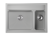 Кухонная мойка Granula Kitchen Space KS-7302, 730x510, накладная, кварц, Арктик 7302, АРКТИК