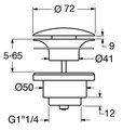 Донный клапан для раковин GSI, без перелива, серый беж матовый PVC05