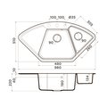 Кухонная мойка Omoikiri Yonaka-98-C-BE угловая с крылом, чаши справа, ваниль 4993710