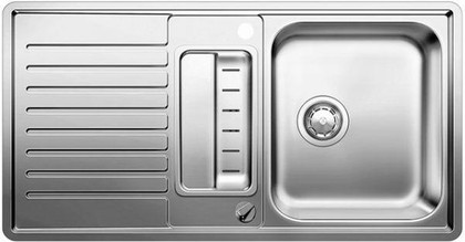 Кухонная мойка оборачиваемая с крылом, с клапаном-автоматом, нержавеющая сталь зеркальной полировки Blanco Classic Pro 5S-IF 516849