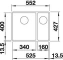 BLANCO SUBLINE 340/160-F Схема с размерами: вид сверху