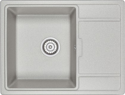 Кухонная мойка Granula 6503, 650x500, накладная, с крылом, кварц, Базальт 6503, БАЗАЛЬТ