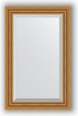 Зеркало Evoform Exclusive 530x830 с фацетом, в багетной раме 70мм, состаренное золото с плетением BY 3405