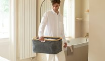 Складная корзина для белья Brabantia, 40л, чёрный перец 232725
