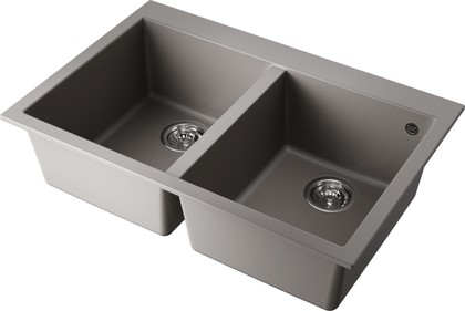 Кухонная мойка Omoikiri Bosen 80-2 GR, две чаши, leningrad grey 4993569