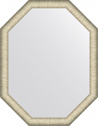 Зеркало Evoform Octagon 70x90, восьмиугольное, в багетной раме, брашированное серебро 59мм BY 7427