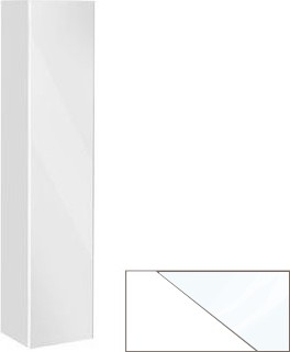 Зеркальный однодверный шкаф-пенал Keuco Royal Reflex, 1670x350, петли справа, корпус белый 34031 410002