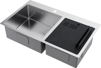 Кухонная мойка Omoikiri Akisame 86-2 Side IN, 2 чаши, нержавеющая сталь 4997021