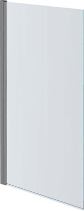 Шторка на ванну Aquatek 800x1500, поворотная, прозрачное стекло, профиль оружейная сталь AQ DEL SBA 08015GM