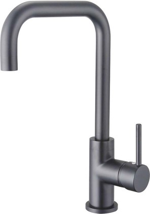 Смеситель для кухни Aquatek Вега, квадратный излив, ручка-стержень, оружейная сталь AQ1080BGM