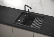 Кухонная мойка Granula Kitchen Space KS-6004, 600x510, накладная, кварц, Чёрный 6004, ЧЁРНЫЙ