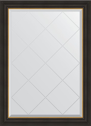 Зеркало Evoform Exclusive-G 740x1010 с гравировкой в багетной раме 71мм, черное дерево с золотом BY 4533