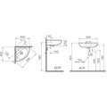 Раковина VitrA Arkitekt 400, угловая, белый 6093 BOO3-0001