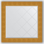 Зеркало Evoform Exclusive-G 860x860 с гравировкой, в багетной раме 90мм, чеканка золотая BY 4323