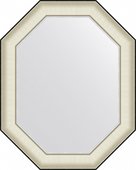 Зеркало Evoform Octagon 59x74, восьмиугольное, в багетной раме, белая кожа с хромом 78мм BY 7443