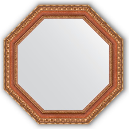 Зеркало Evoform Octagon 516x516 в багетной раме 60мм, бронзовые бусы на дереве BY 3712