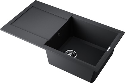 Кухонная мойка Omoikiri Sakaime 78-BL с крылом, оборачиваемая, Tetogranit, чёрный 4993111