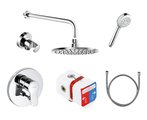 Душевая система Kludi Pure&Easy 7in1, встраиваемый смеситель, хром 376400565