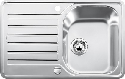 Кухонная мойка Blanco Lantos 45S-IF Compact, с крылом, с клапаном-автоматом, полированная сталь 519059