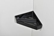Полка для душа угловая Aquatek со стеклоочистителем, матовый чёрный AQ4976MB