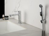 Смеситель для раковины Aquatek Альфа 110, с гигиеническим ручным душем, хром AQ1912CR