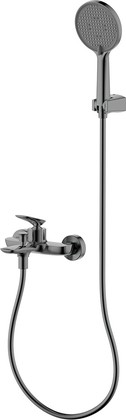 Смеситель для ванны AQUAme Como, душевой набор 3jet, gun metal AQM6512GM