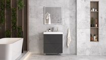 Тумба с раковиной Velvex Edge 700-0-2 (9696) напольная, графит tn.EDG.9696.70.2Y графит + 9696-70