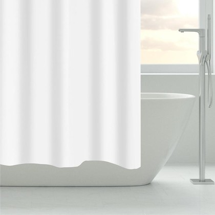 Штора для ванной Grund Rom Uni, 180x200см, текстиль, белый 848.98.001