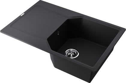 Кухонная мойка Omoikiri Yonaka-78-BL с крылом, чёрная 4993708
