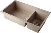 Кухонная мойка Omoikiri Tedori 86-2-LB-SA, две чаши, Tetogranit, бежевый 4993934