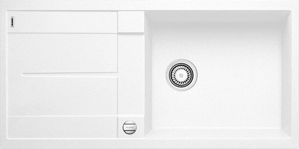 Кухонная мойка Blanco Metra XL 6S, с крылом, с клапаном-автоматом, гранит, белый 515280