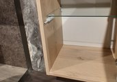 Пенал Aquatek Либра 1600x350, 2 двери push-to-open, фасад серый матовый, корпус дуб давос AQ60035-DO-MG