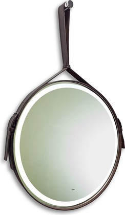Зеркало Silver Mirrors Kapitan d510 со встроенным светильником, сенсорное, коричневая кожа LED-00002331