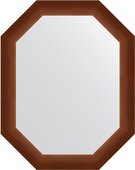 Зеркало Evoform Polygon 570x720 в багетной раме 65мм, орех BY 7074